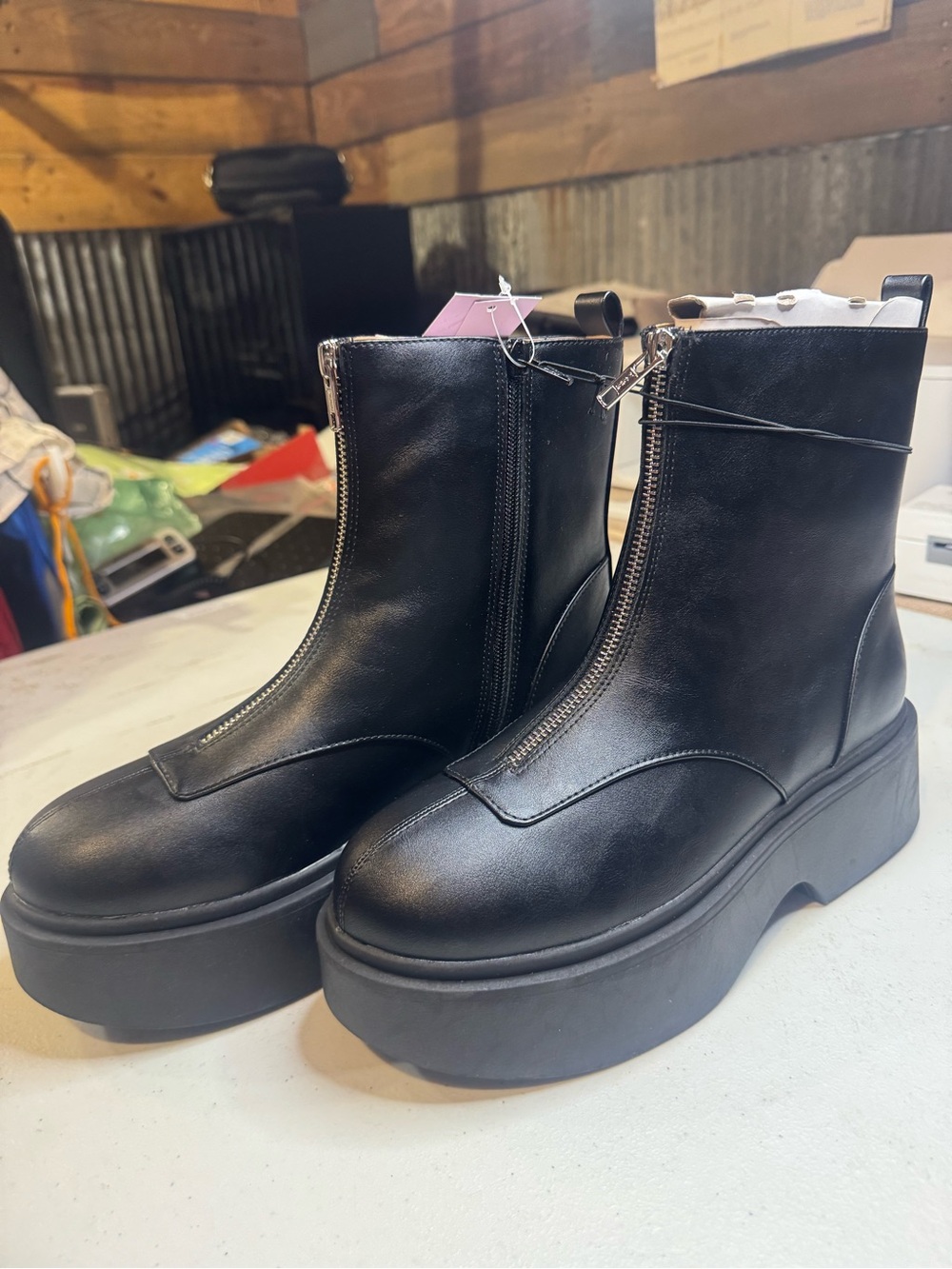 Target Black Platform Zip Ankle Boots for Women